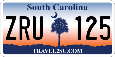 SC license plate ZRU125