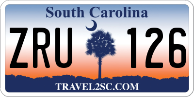 SC license plate ZRU126