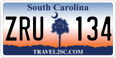 SC license plate ZRU134