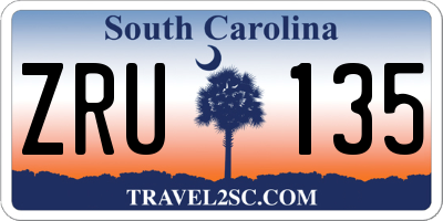 SC license plate ZRU135