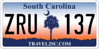 SC license plate ZRU137