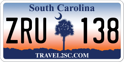 SC license plate ZRU138
