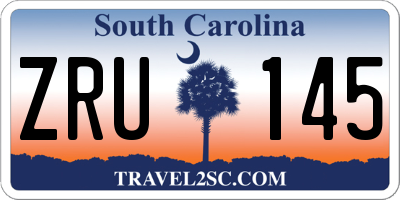 SC license plate ZRU145