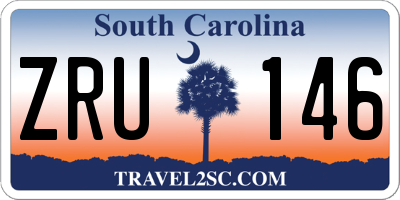 SC license plate ZRU146