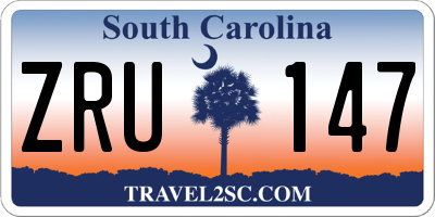 SC license plate ZRU147