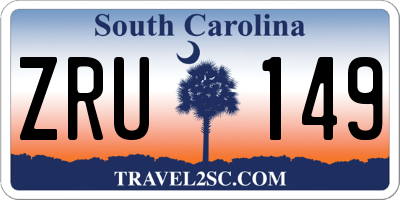 SC license plate ZRU149