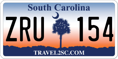 SC license plate ZRU154