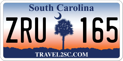 SC license plate ZRU165