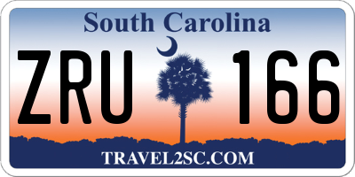 SC license plate ZRU166