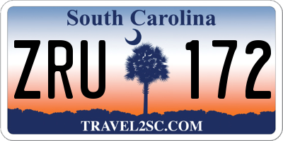 SC license plate ZRU172