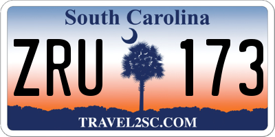 SC license plate ZRU173
