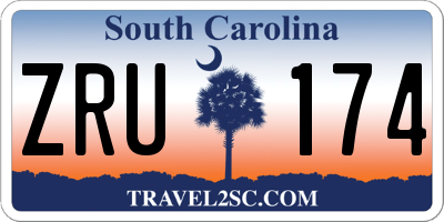 SC license plate ZRU174