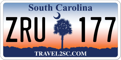 SC license plate ZRU177