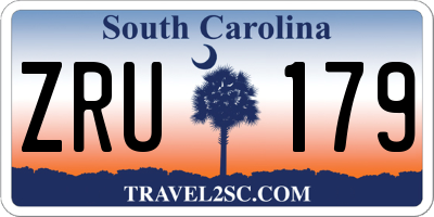 SC license plate ZRU179