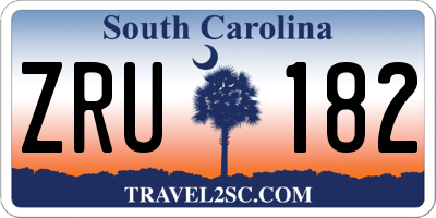 SC license plate ZRU182