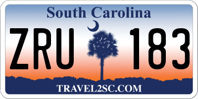 SC license plate ZRU183