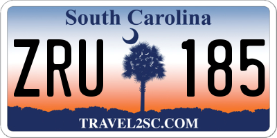 SC license plate ZRU185