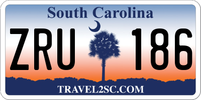 SC license plate ZRU186