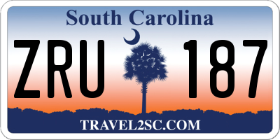 SC license plate ZRU187