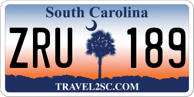 SC license plate ZRU189