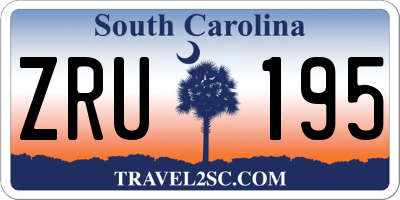 SC license plate ZRU195