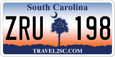 SC license plate ZRU198