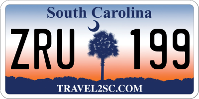 SC license plate ZRU199