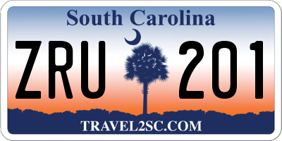 SC license plate ZRU201