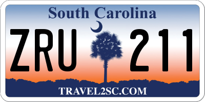SC license plate ZRU211