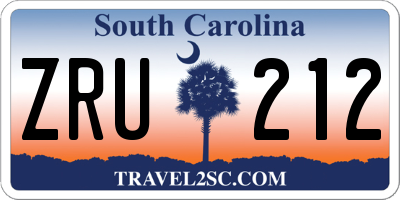 SC license plate ZRU212