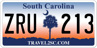 SC license plate ZRU213
