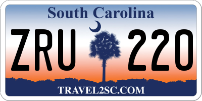 SC license plate ZRU220