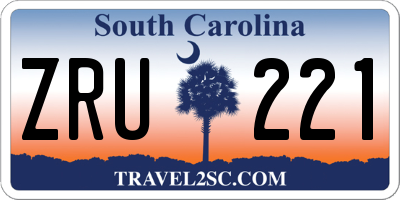 SC license plate ZRU221