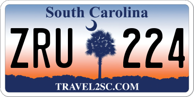 SC license plate ZRU224