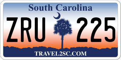 SC license plate ZRU225