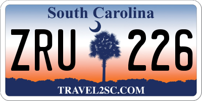 SC license plate ZRU226