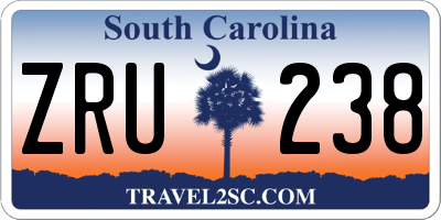 SC license plate ZRU238