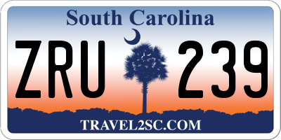 SC license plate ZRU239