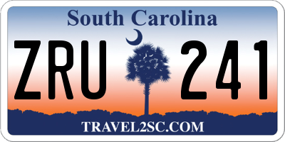 SC license plate ZRU241