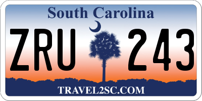 SC license plate ZRU243