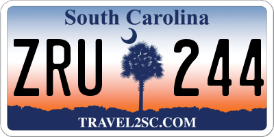 SC license plate ZRU244