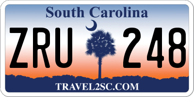 SC license plate ZRU248