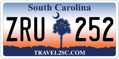 SC license plate ZRU252