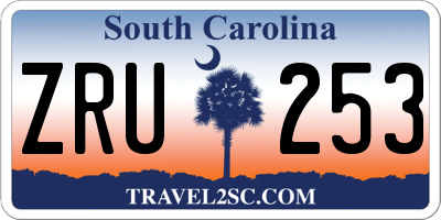 SC license plate ZRU253