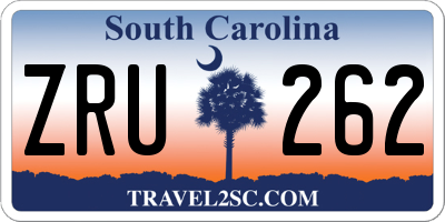 SC license plate ZRU262