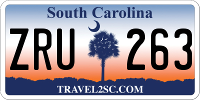 SC license plate ZRU263