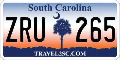 SC license plate ZRU265