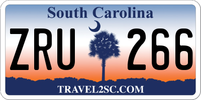 SC license plate ZRU266