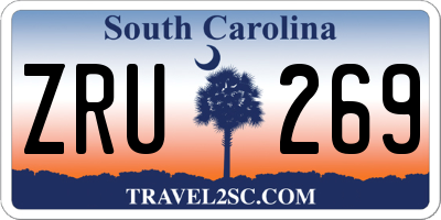 SC license plate ZRU269
