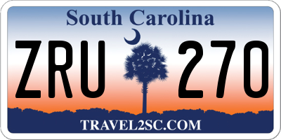 SC license plate ZRU270